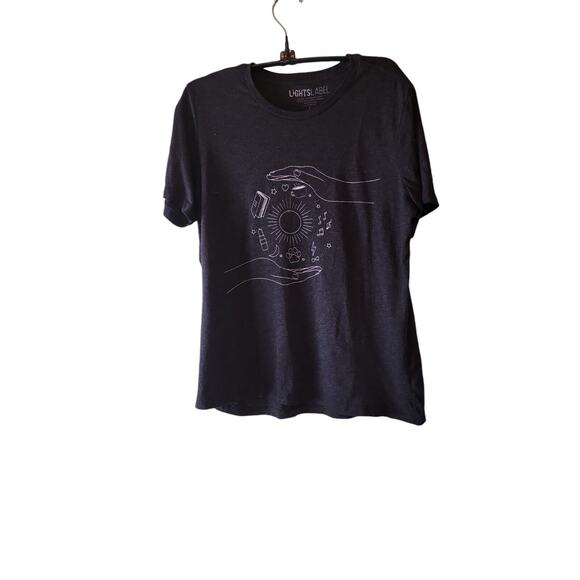 Light Label TShirt Womens Sz Large Black Graphic Mystical Universal Univers - Picture 2 of 3
